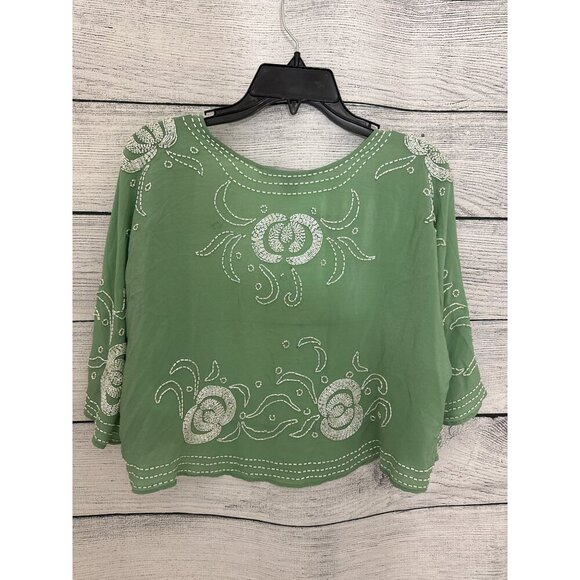 French Connection Beaded Open Cardigan Top Size 8 - Picture 3 of 4